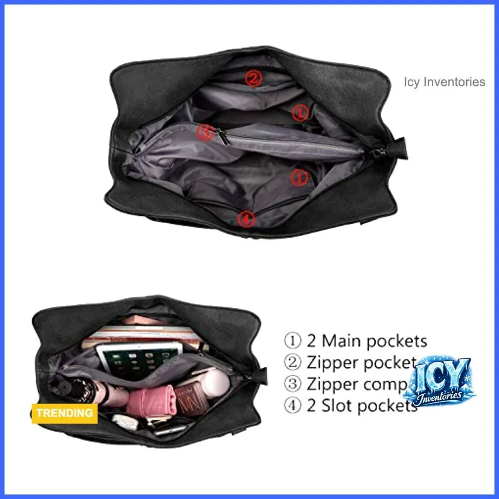 PU Leather Hobo Shoulder Bag Large Tote with Adjustable Strap